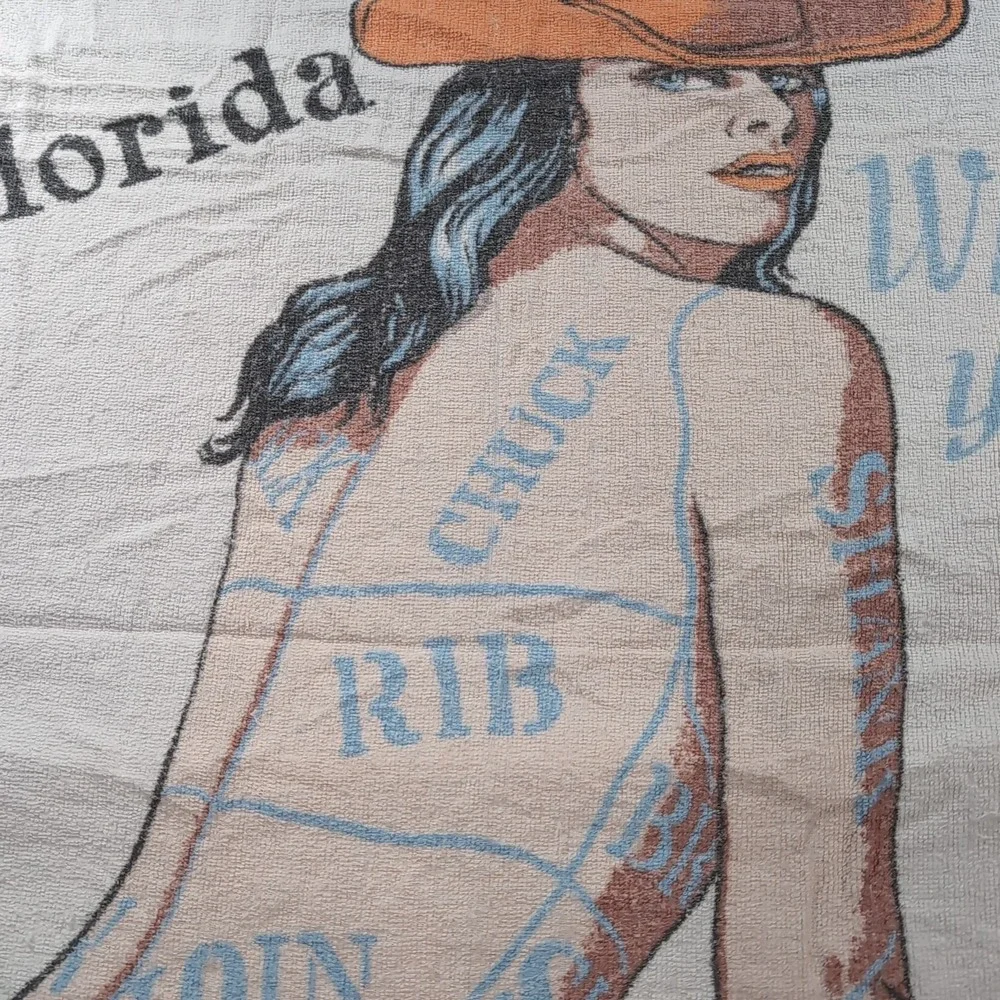 1970's Sherry Break Dull Beef Habit‎ Florida Cattle Queen Man Cave Beach Towel